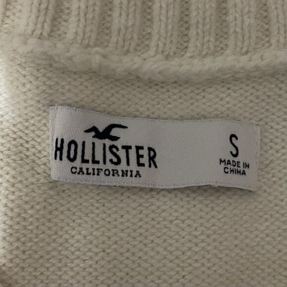 Hollister Sweater Vest Women Small Ivory V-Neck Sleeveless Knit Layering Ivy - Picture 6 of 7